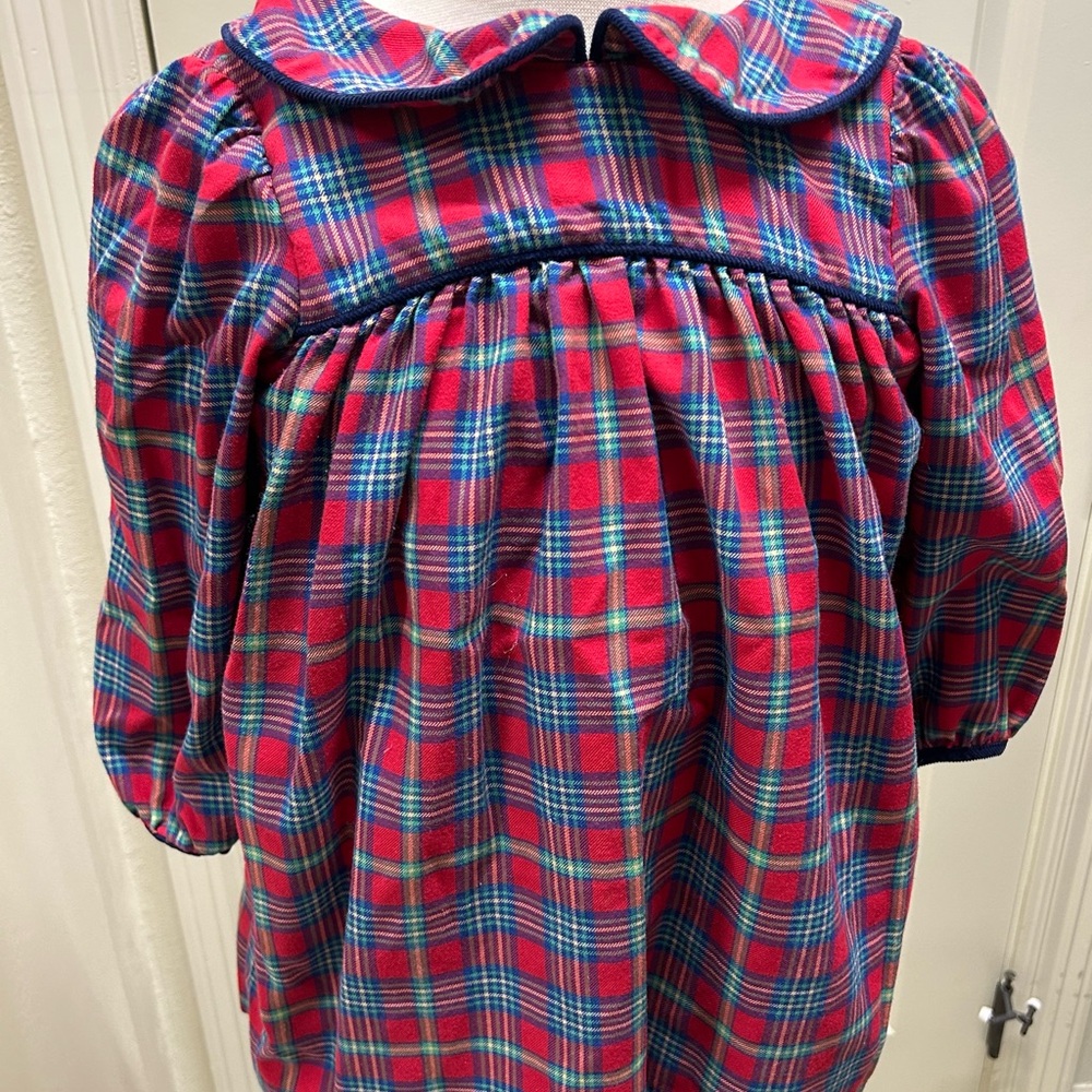 Festive Plaid Kids Dress - Red and Green